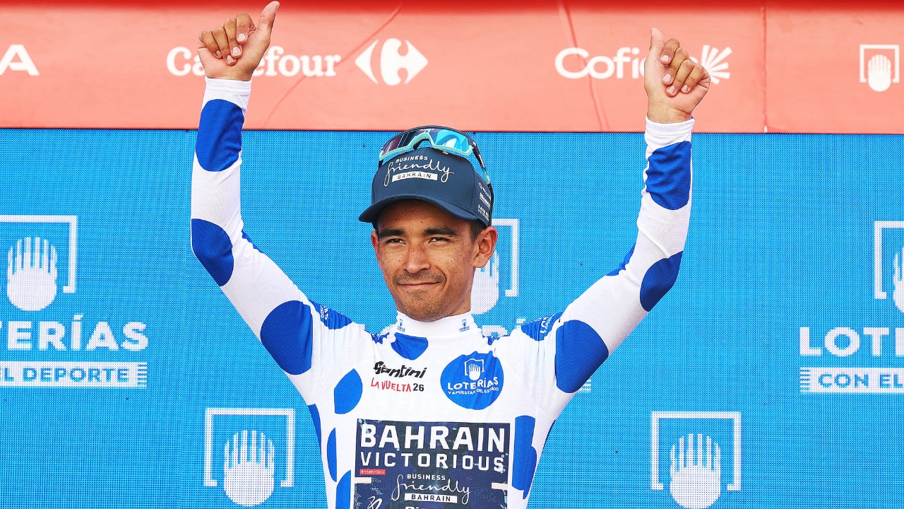 Santiago Buitrago, colombiano al servicio del Bahrain – Victorious, tras la etapa 17 de la Vuelta a España 2026.