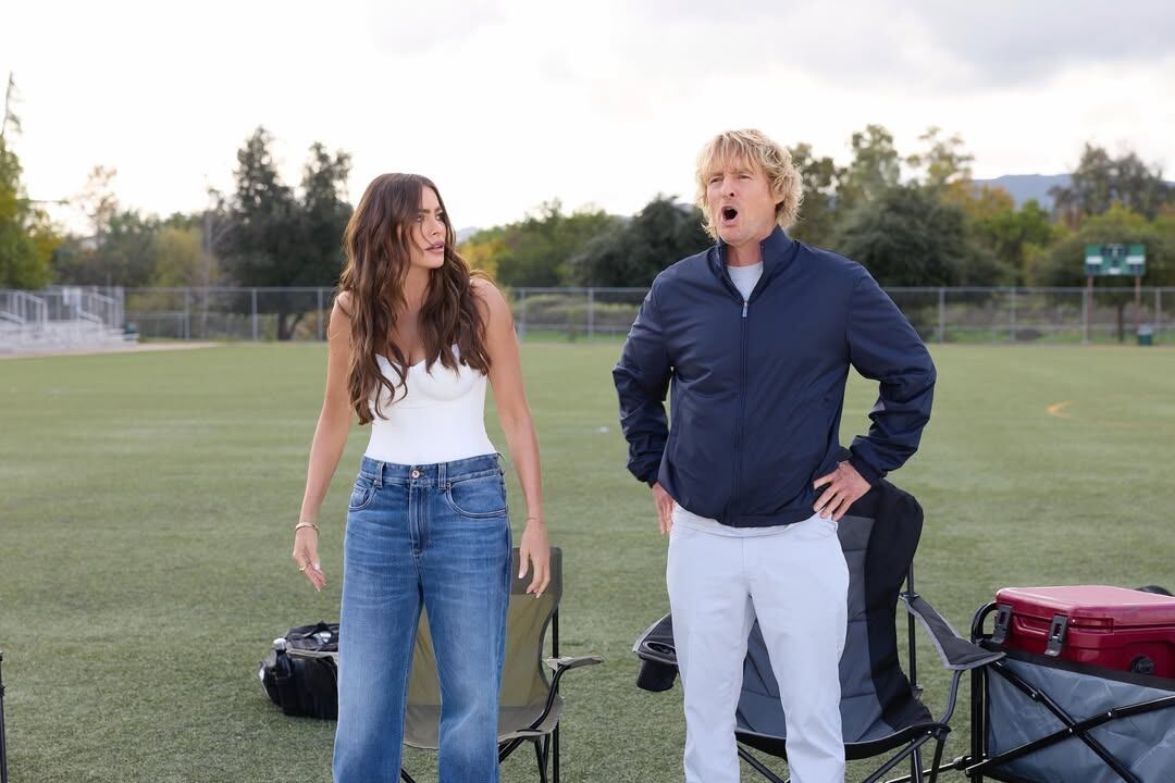 Sofía Vergara y Owen Wilsondurante el Super Bowl 60, inmediatamente después del espectáculo de medio tiempo.