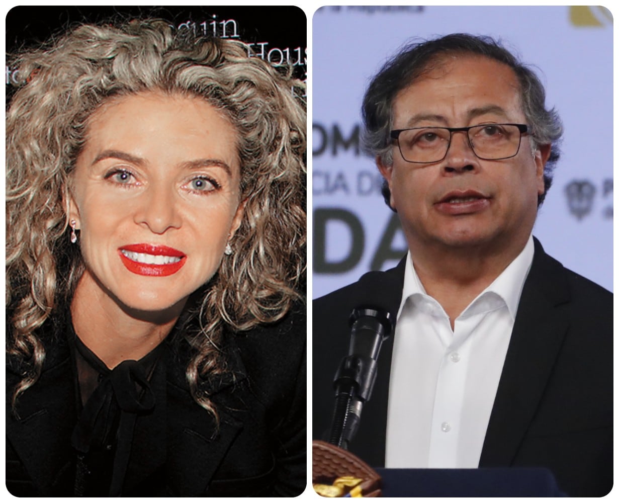 La actriz Margarita Rosa de Francisco y el presidente Gustavo Petro.