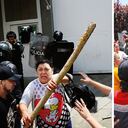 A las afueras de la cárcel se presentaron choques entre familiares de las víctimas y miembros de la fuerza pública.