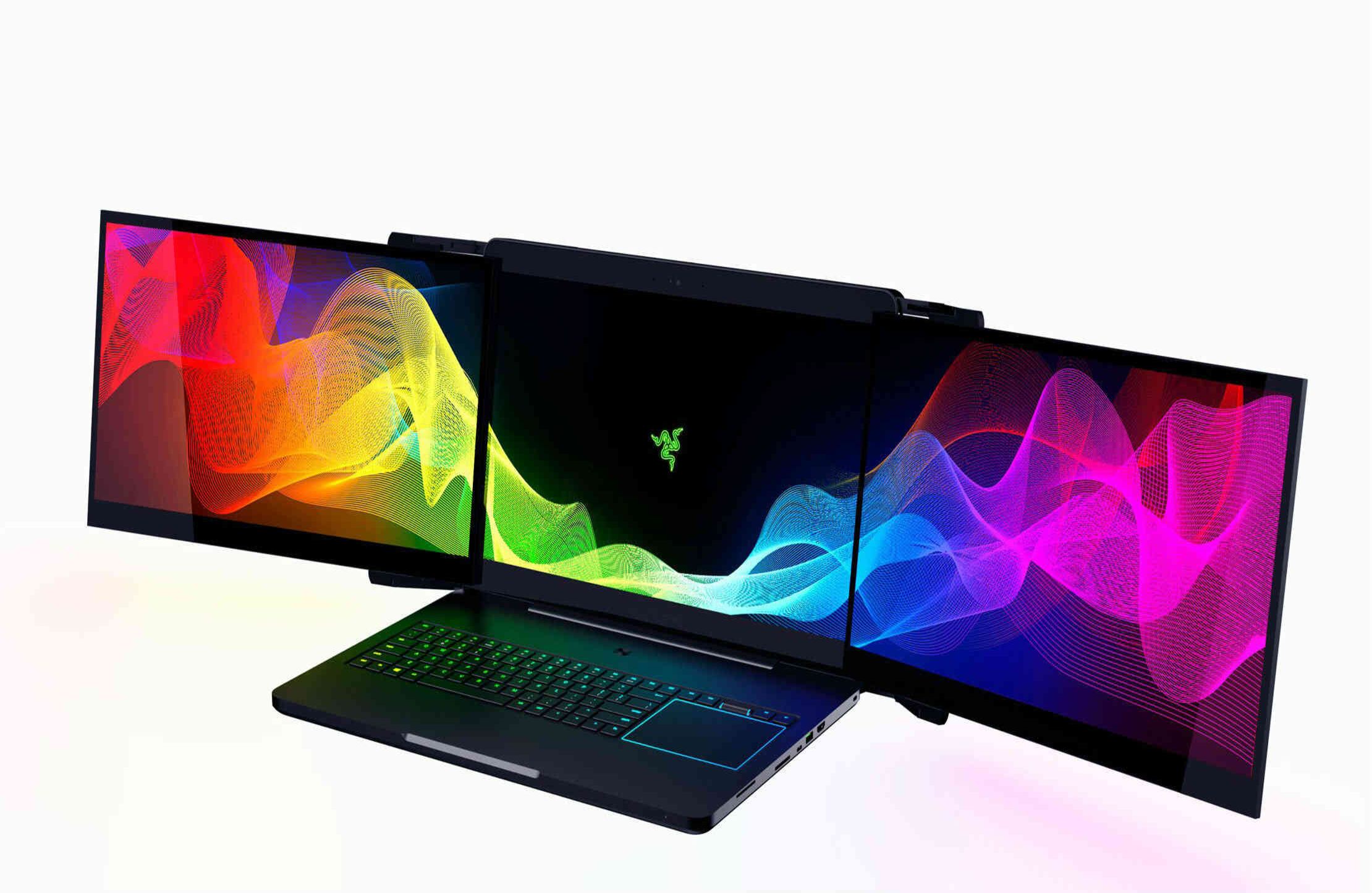 El portatil con tres pantallas creada para los gamers. Foto de Razors