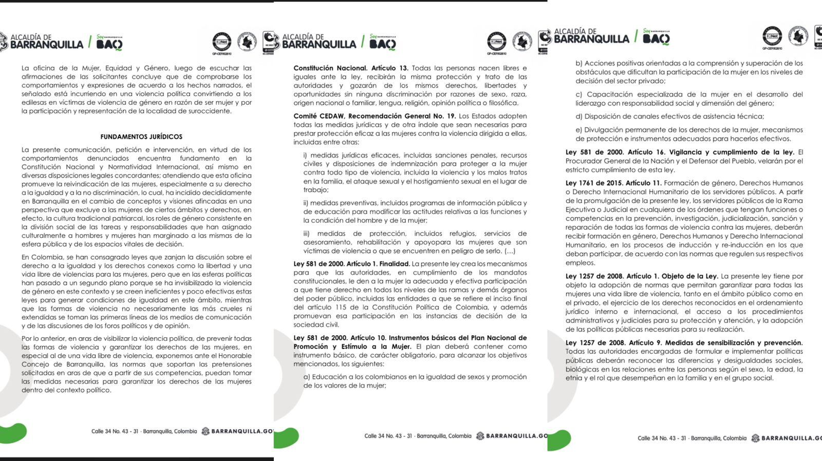 Documento en poder de SEMANA.