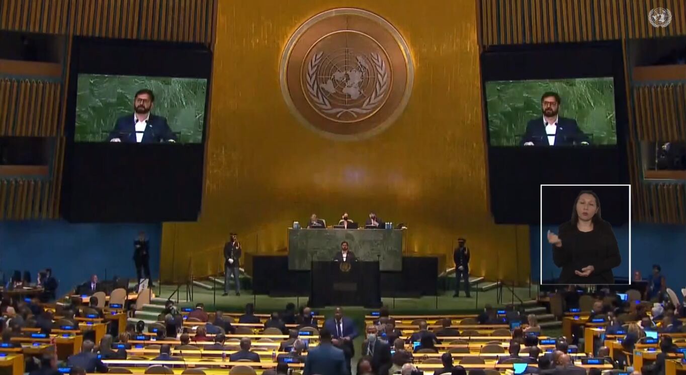 Gabriel Boric, presidente de Chile ante asamblea general de la ONU