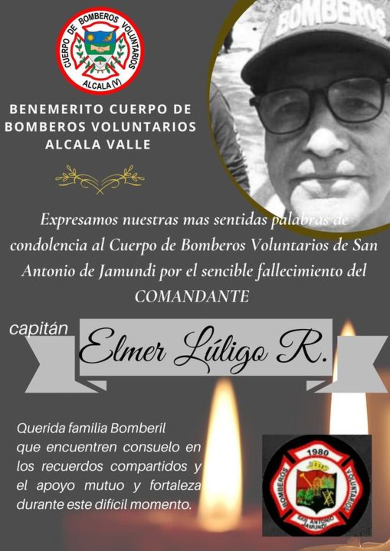 Asesinaron al comandante de Bomberos del corregimiento San Antonio, Jamundí.