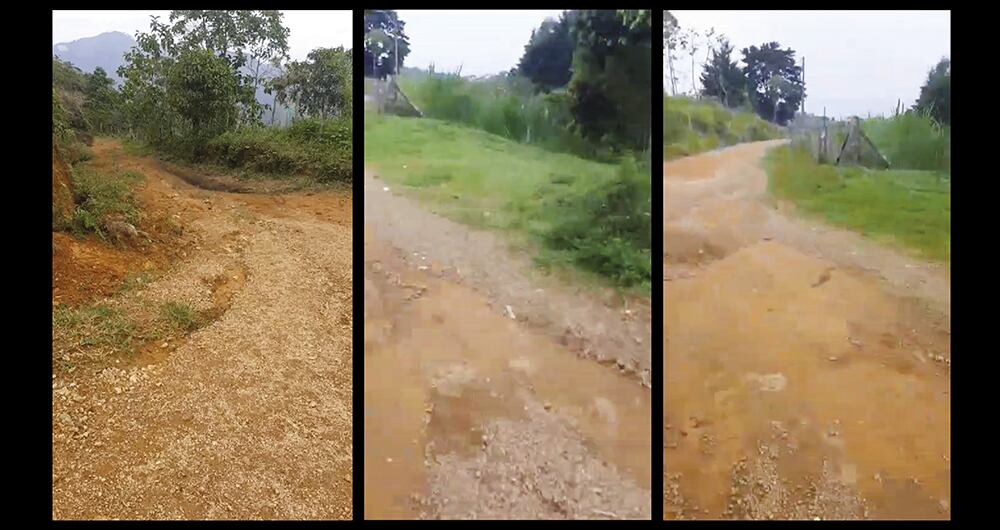 Estas son algunas imágenes de la carretera obtenidas por SEMANA. Pretenden unir los corregimientos de Villacolombia y San Antonio en la zona rural alta.