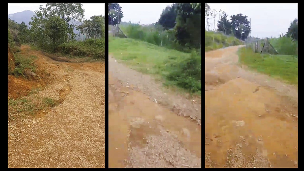 Estas son algunas imágenes de la carretera obtenidas por SEMANA. Pretenden unir los corregimientos de Villacolombia y San Antonio en la zona rural alta.