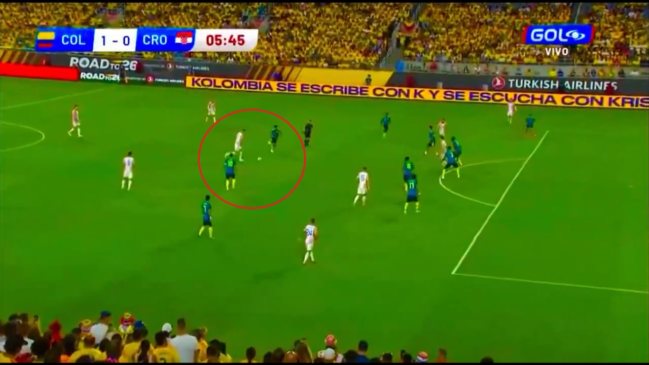 Momento del gol de Croacia.