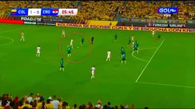 Momento del gol de Croacia.