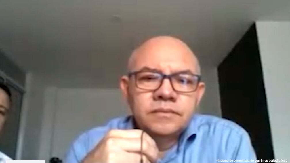 Imagen del investigador privado Jorge Efredy Monroy Ávila, en la audiencia de imputación.