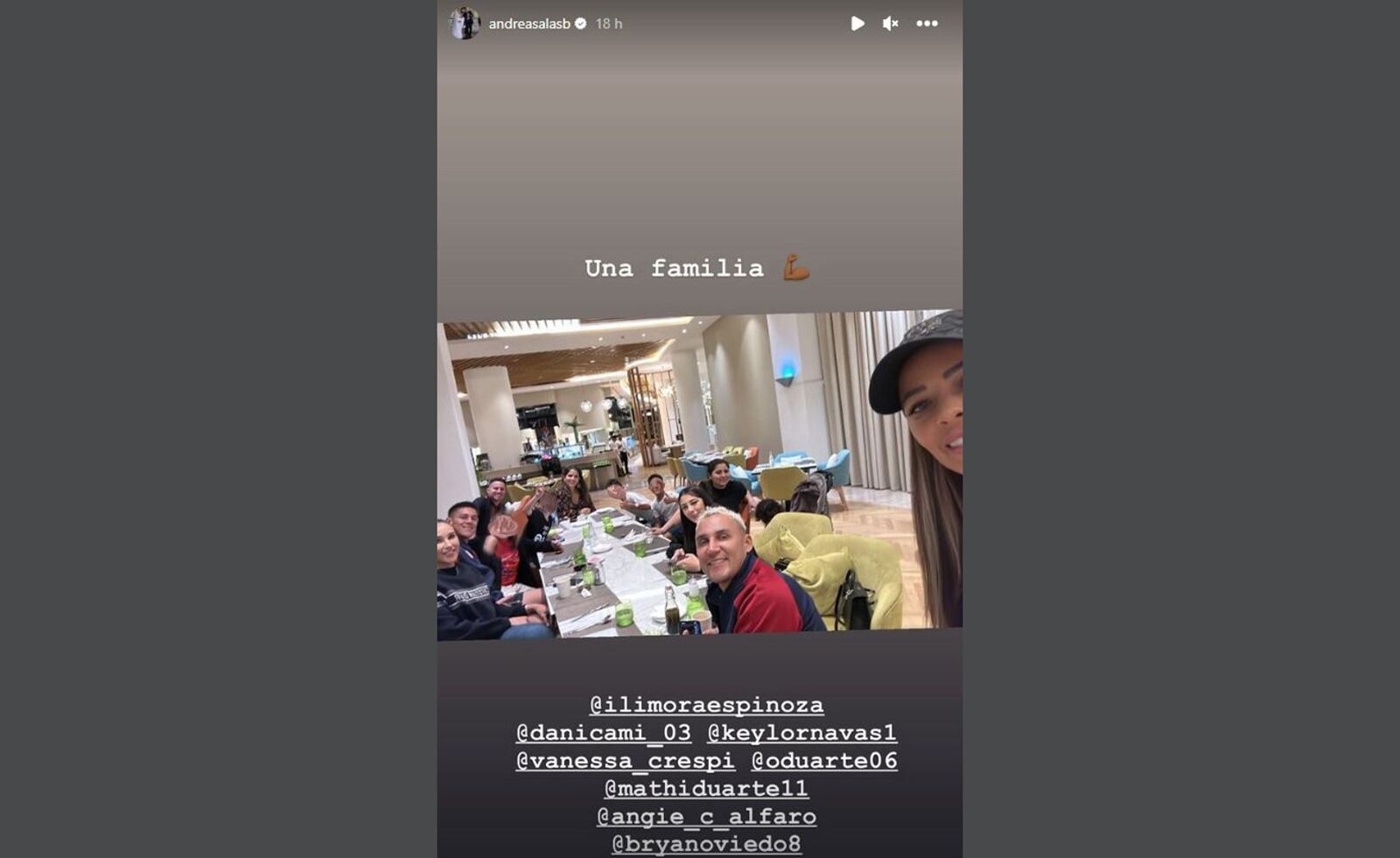 Hinchas critican foto de la esposa de Keylor Navas que expone una celebración de los jugadores de Costa Rica