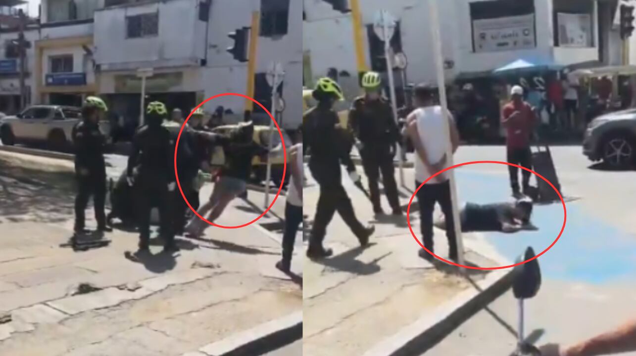El operativo fue realizado por un grupo de policías en bicicletas que estaban requiriendo a varias personas