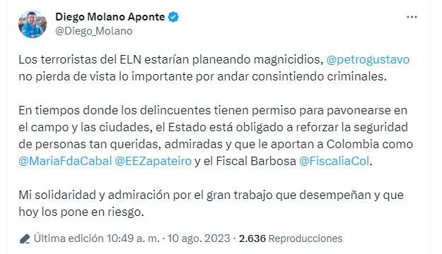 Twitter de Diego Molano