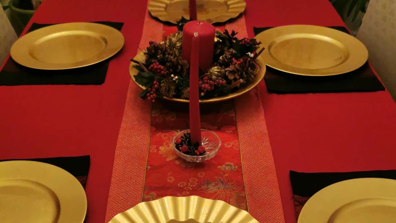 Decoración de la mesa de Navidad con Feng Shui