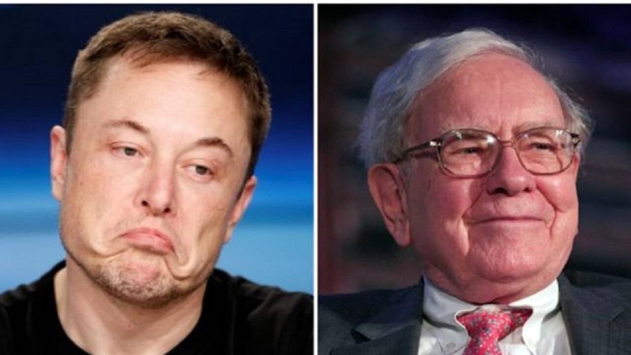Los millonarios Elon Musk y Warrent Buffet.