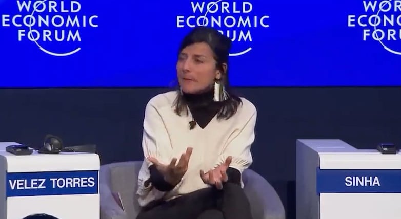 Irene Vélez, ministra de Minas, en Davos (Suiza)