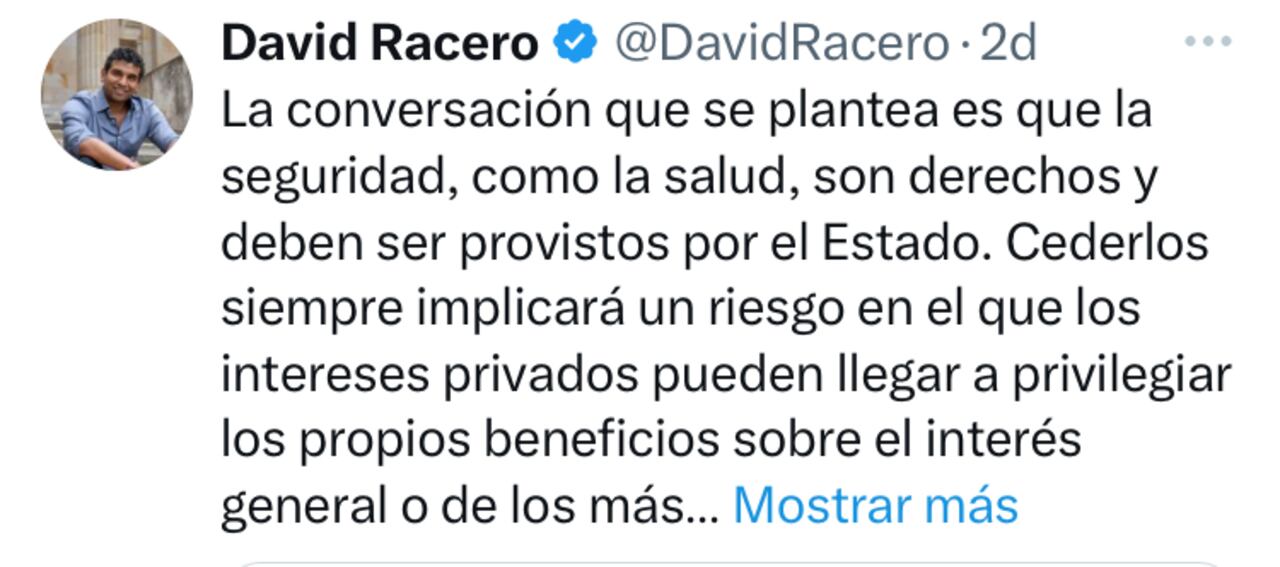 Por su parte, el presidente de la Cámara de Representantes, en otra publicación que hizo sobre el tema y tras los cuestionamientos que se le hicieron, aseguró que su referencia al grupo paramilitar Wagner de Rusia y el sistema de salud en Colombia, estaba relacionada con la prestación del servicio por parte del Estado.