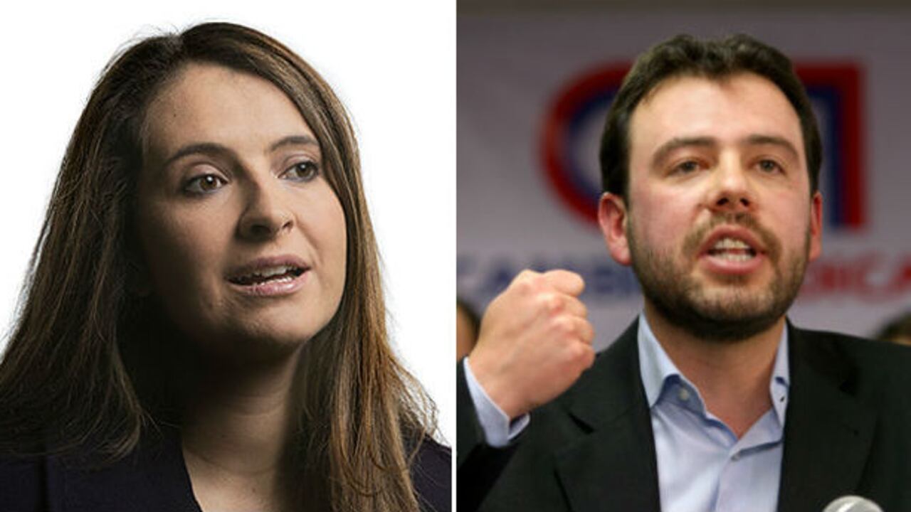 Paloma Valencia, candidata por el Centro Democrático, y Carlos Fernando Galán, de Cambio Radical.