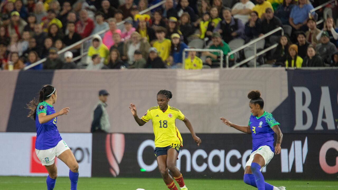 Linda Caicedo durante el partido ante Brasil en San Diego