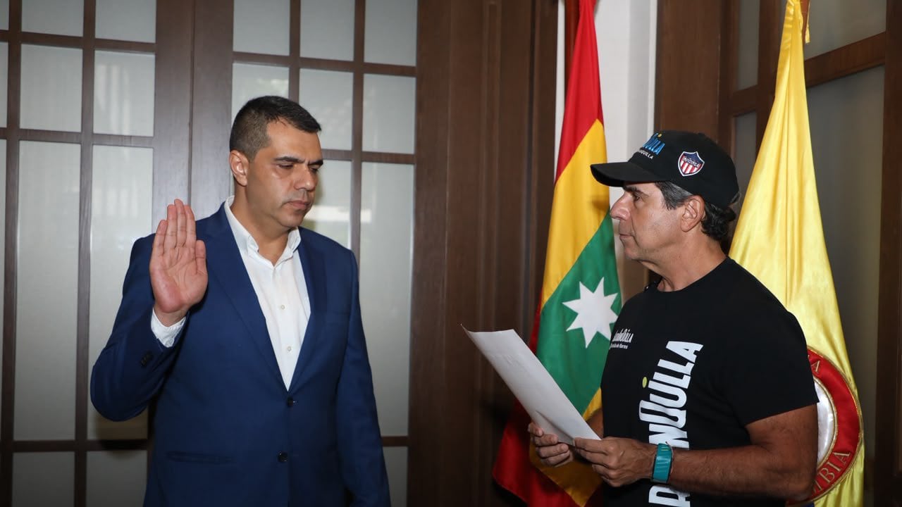 Posesión de Nicolás Aníbal Martín Eljadue, nuevo jefe de la Oficina para la Seguridad en Barranquilla. Miércoles 7 de Octubre de 2026