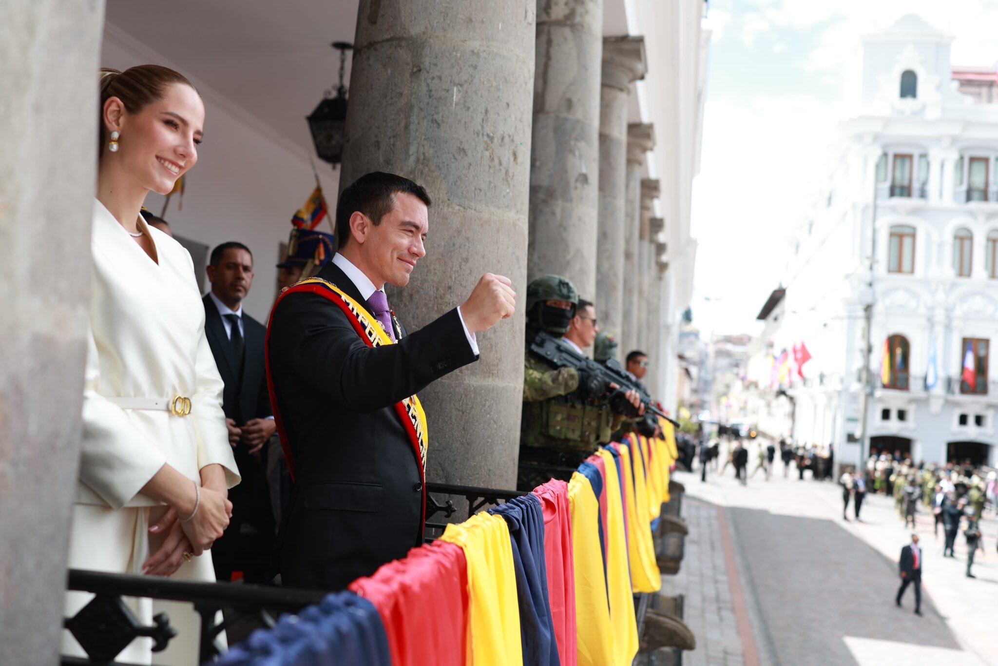 Posesión de Daniel Noboa, como presidente del Ecuador.