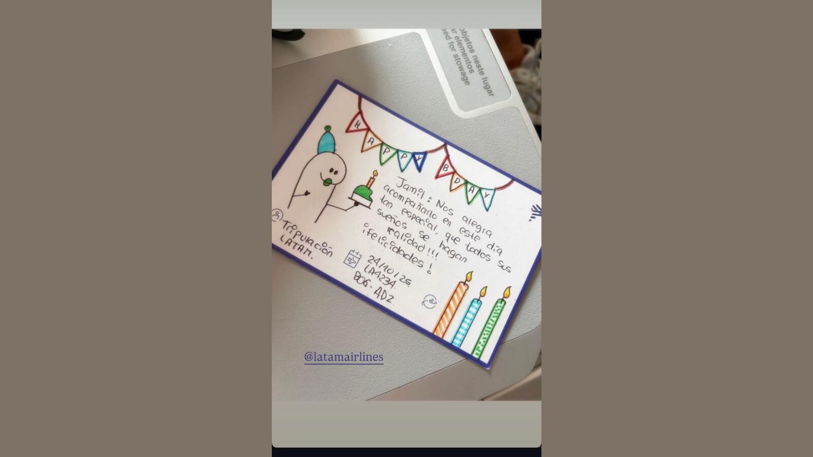 Un emotivo mensaje por parte de la tripulación, sorprendió a Jamil en su cumpleaños.