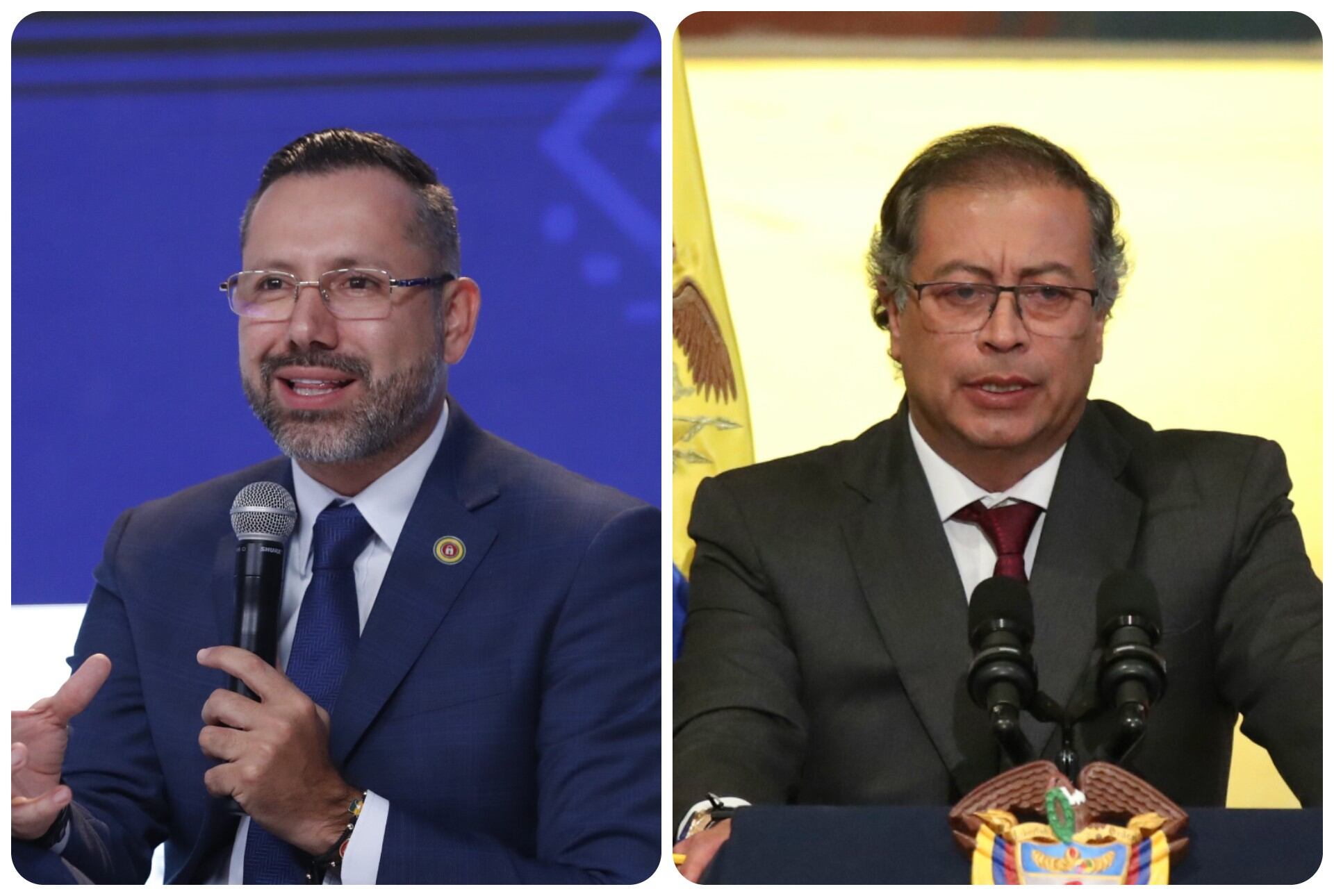 El alcalde de Bucaramanga, Jaime Andrés Beltrán, y el presidente de Colombia, Gustavo Petro.