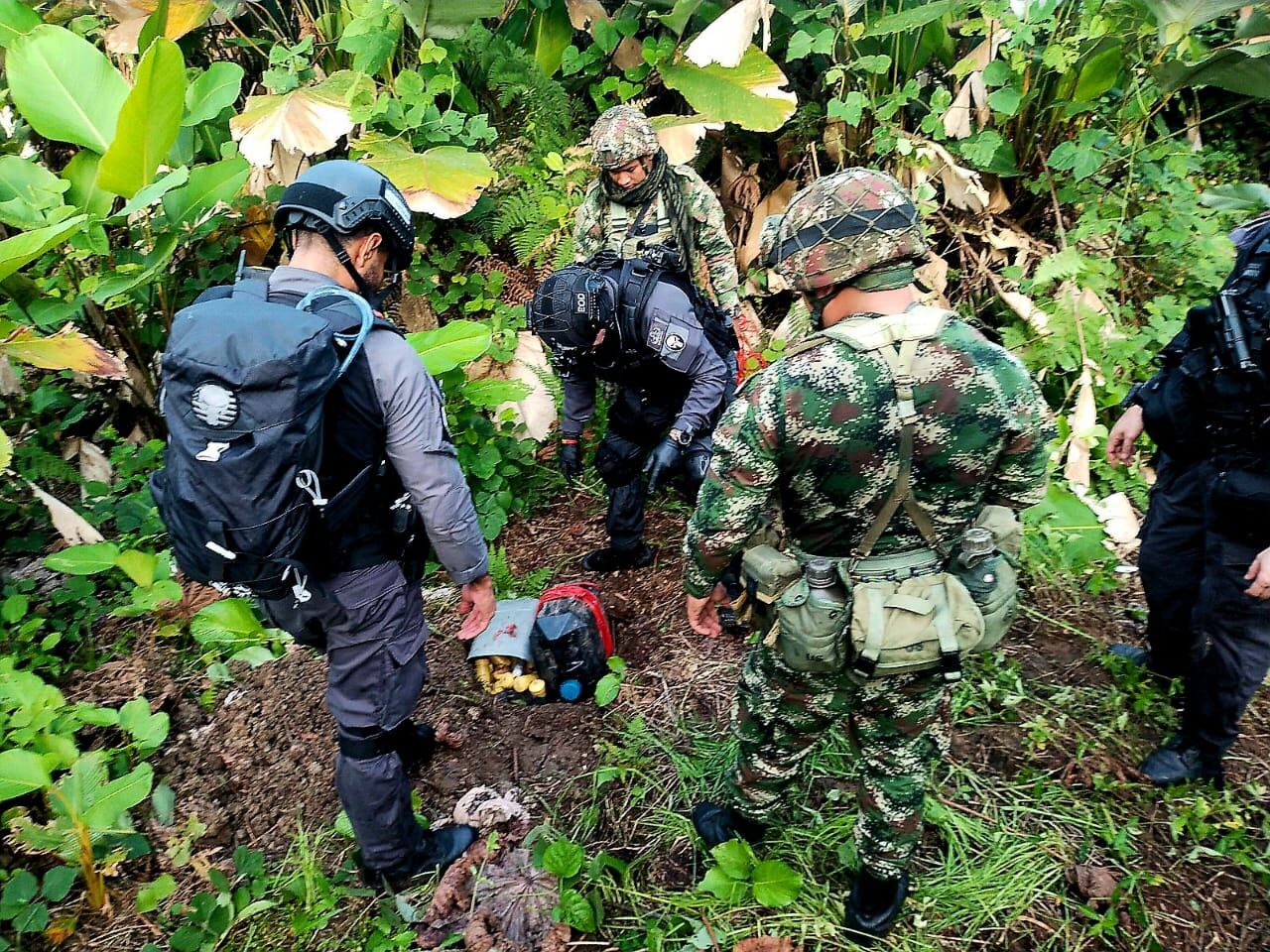 Lugar donde los militares en Tumaco, Nariño, ubicaron más de 200 minas antipersona de las disidencias de las Farc.