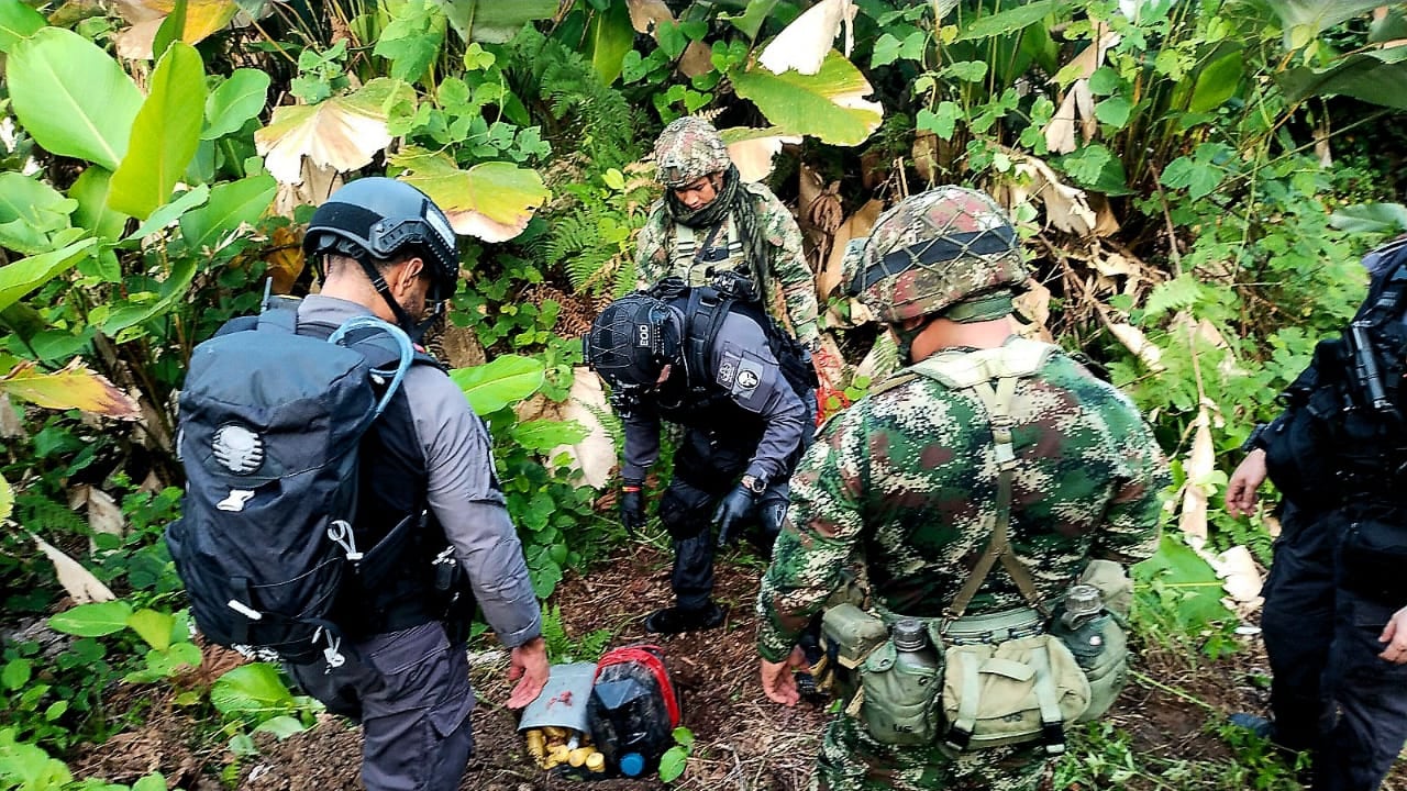 Lugar donde los militares en Tumaco, Nariño, ubicaron más de 200 minas antipersona de las disidencias de las Farc.