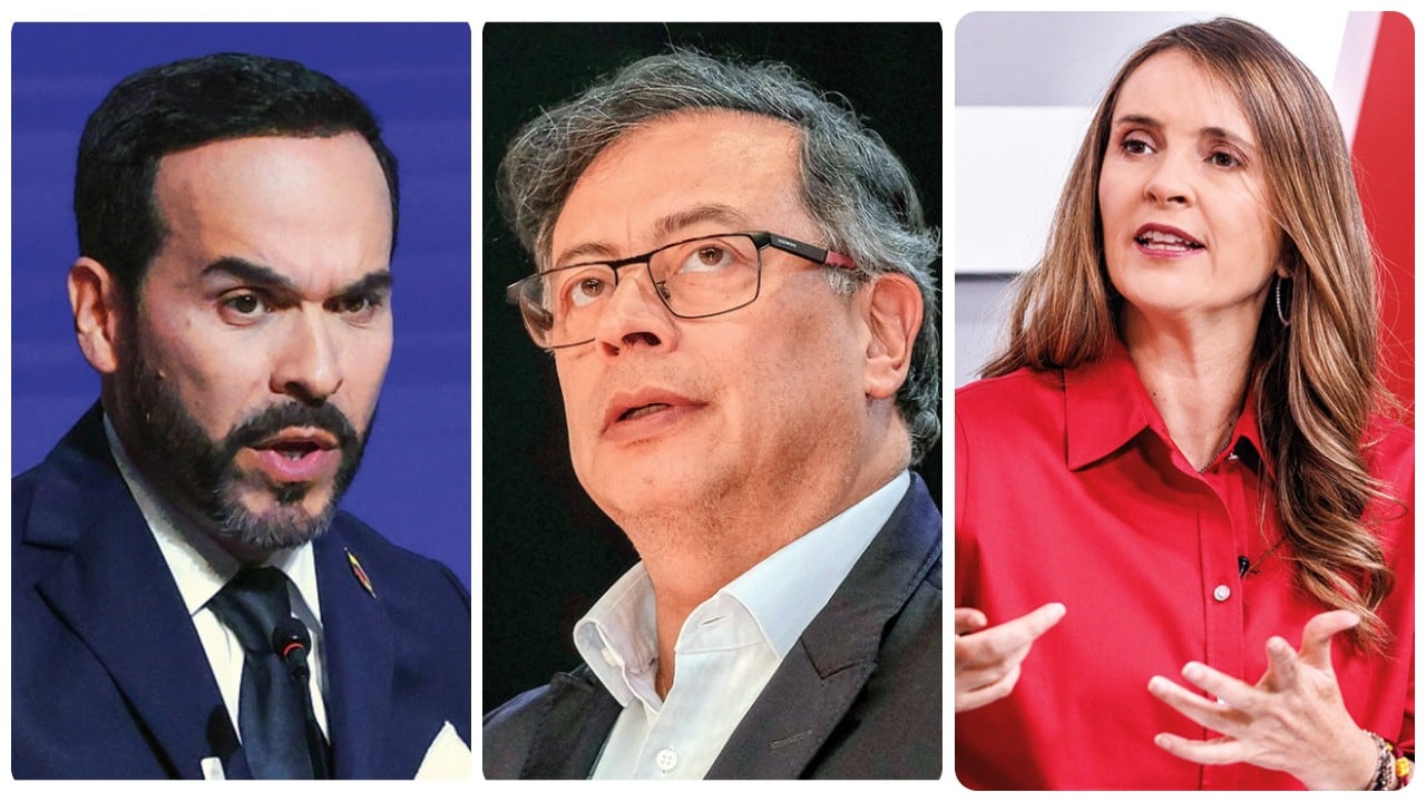 Abelardo de la Espriella, Gustavo Petro y Paloma Valencia.