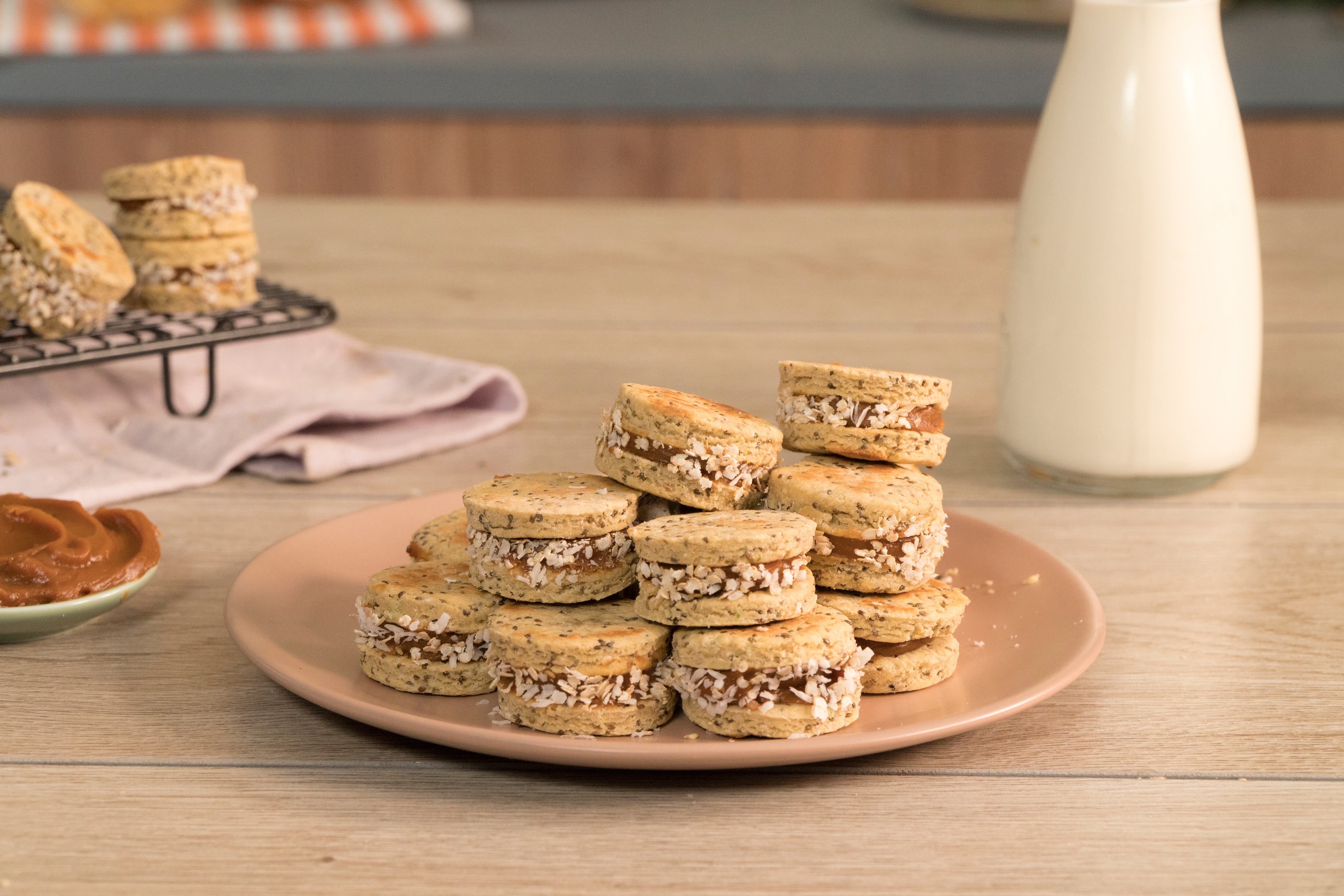 Alfajores hechos quinua y chía Doria.