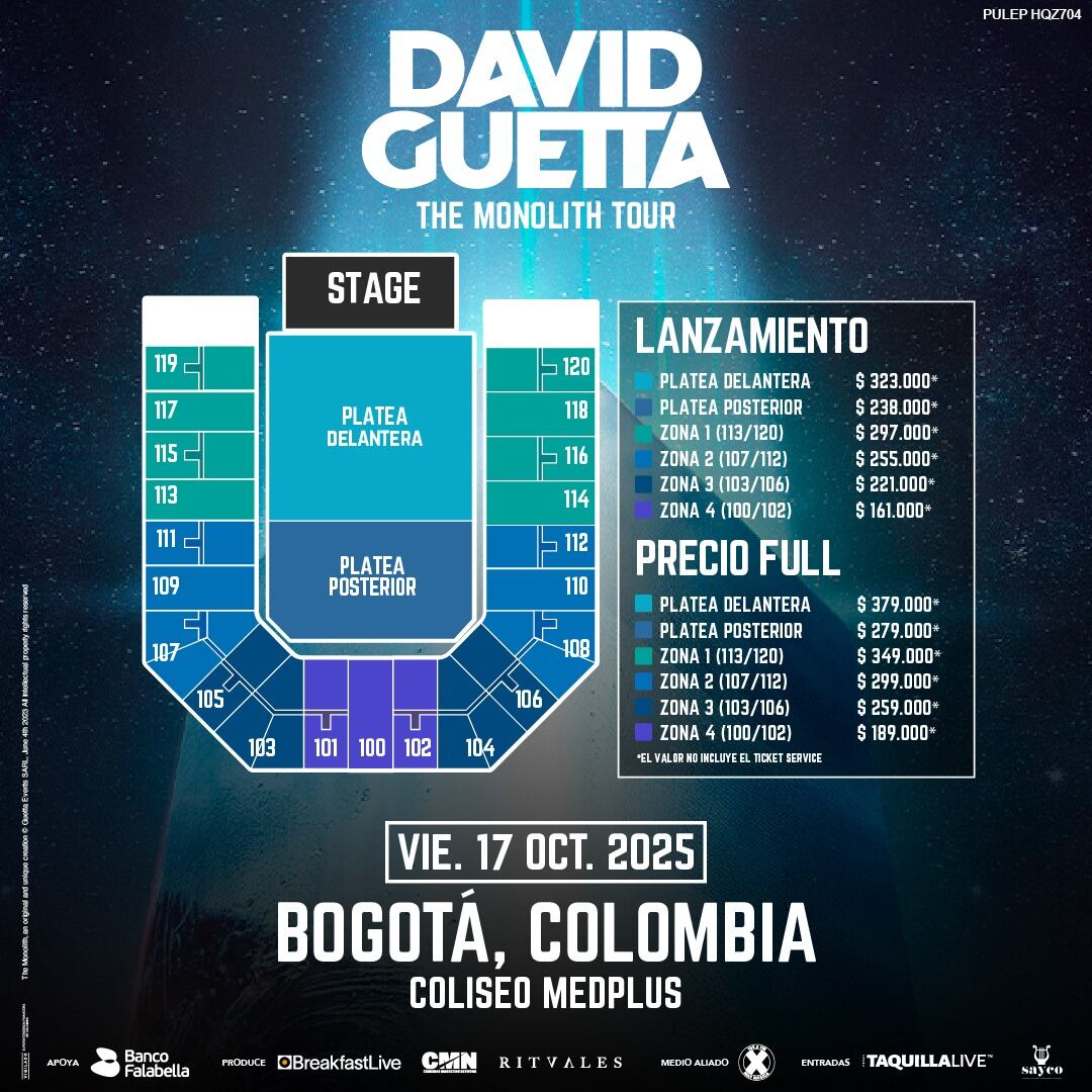 David Guetta en Bogotá: precios de boletería y etapas de venta