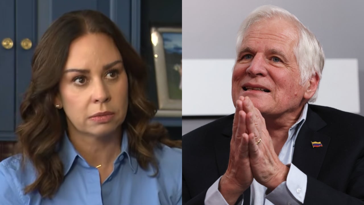 María Claudia Tarazona y su suegro Miguel Uribe Londoño.