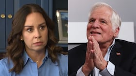 María Claudia Tarazona y su suegro Miguel Uribe Londoño.