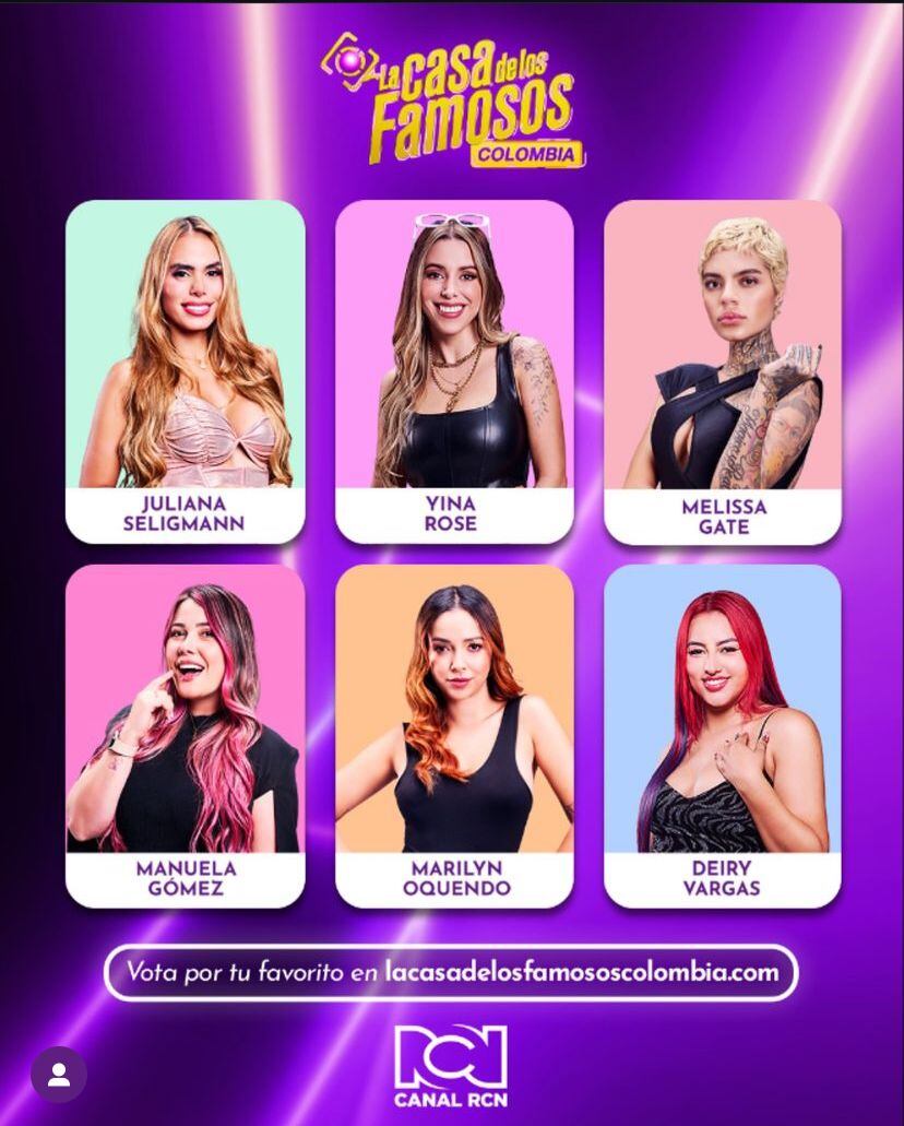 Estas son las seis candidatas que se disputan el primer cupo para ingresar a la segunda temporada de La Casa de los Famosos Colombia