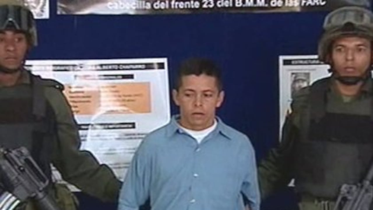 Alias Alberto Chaparro, de las Farc, capturado por la Policía en Bogotá.