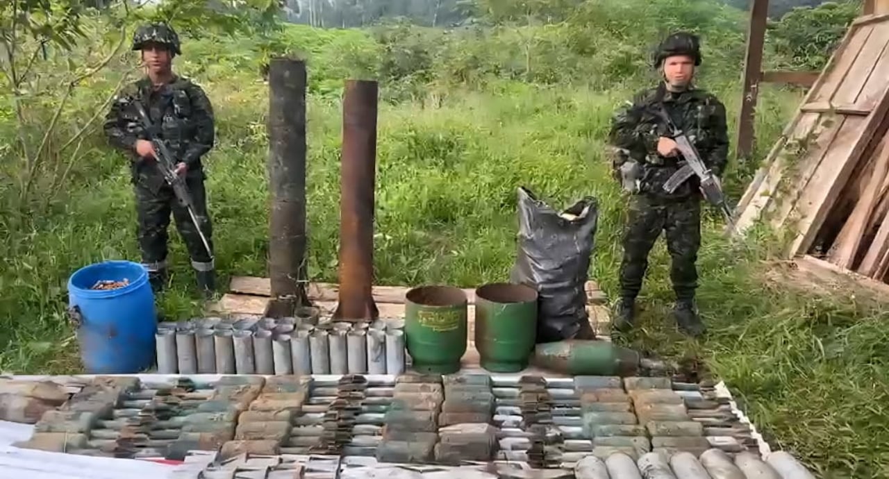 Explosivos ubicados por el Ejército en Nariño.