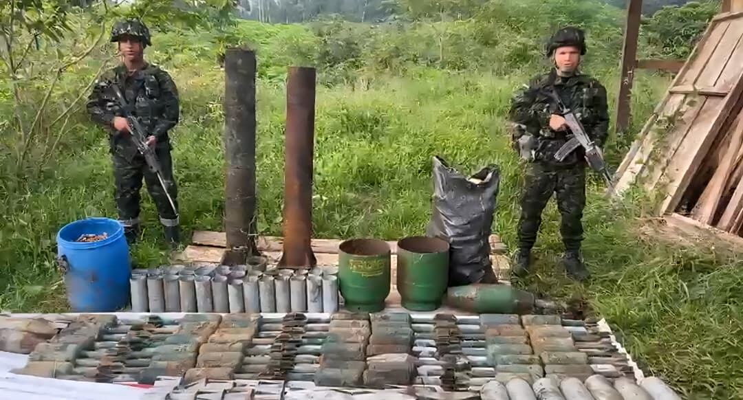 Explosivos ubicados por el Ejército en Nariño.