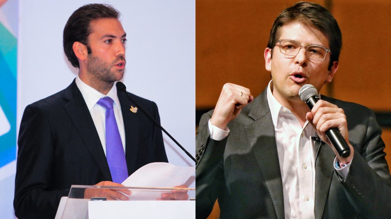 De izquierda a derecha: Martín Santos y Miguel Uribe Turbay.