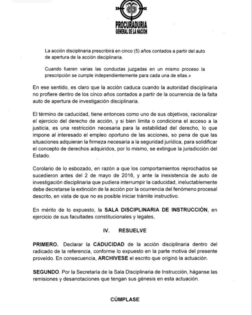 Procuraduría archivó investigación a Jennifer Arias.