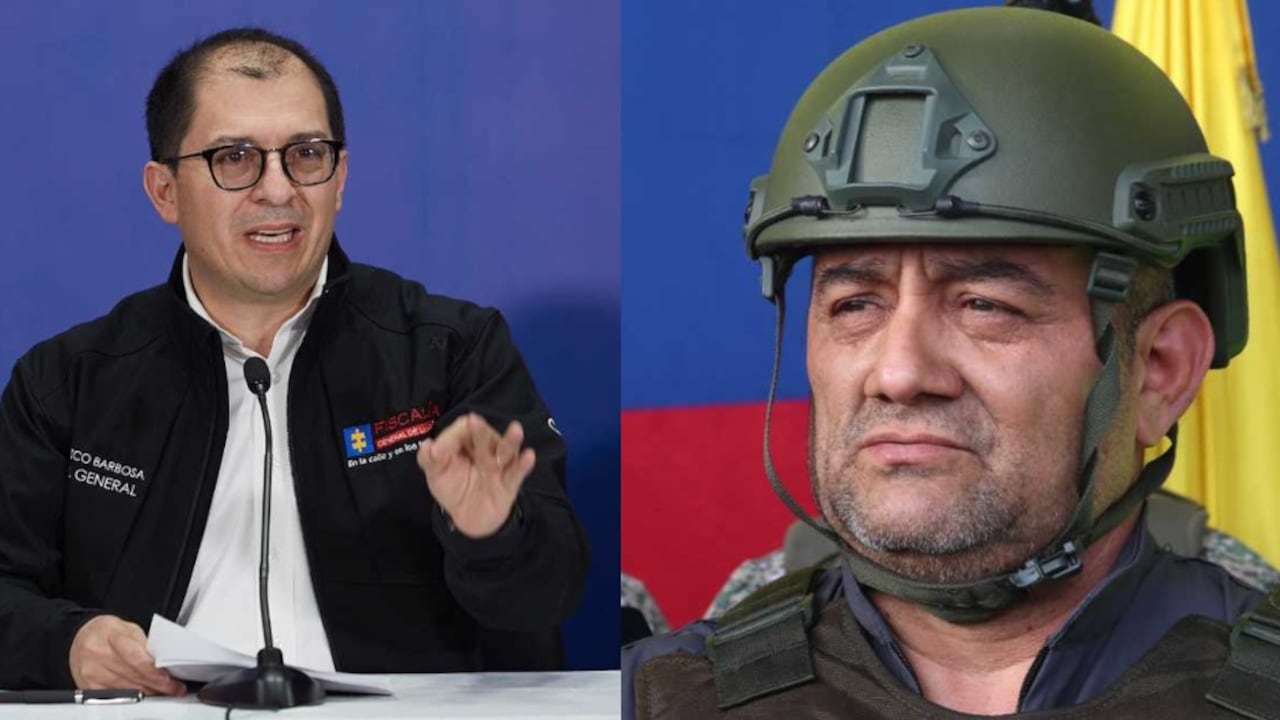 El fiscal Fiscal Francisco Barbosa y el capo alias Otoniel.