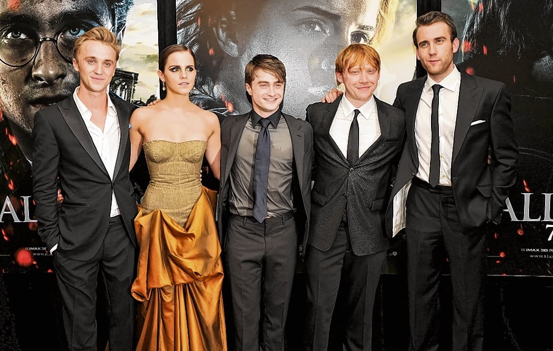 Tom Felton, Emma Watson, Daniel Radcliffe, Rupert Grint y  Matthew Lewis, en Nueva York, en la premiere de ‘Harry Potter y las reliquias de la muerte Parte 2'.