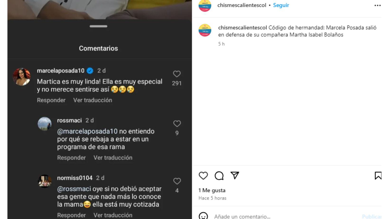 Marcela Posada defendió a Martha Isabel Bolaños de las críticas: "es muy especial"