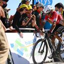 PLANCHE DES BELLES FILLES, FRANCE - JULY 08: Nairo Alexander Quintana Rojas of Colombia and Team Arkéa - Samsic crosses the finish line during the 109th Tour de France 2022, Stage 7 a 176,3km stage from Tomblaine to La Super Planche des Belles Filles 1141m / #TDF2022 / #WorldTour / on July 08, 2022 in Planche des Belles Filles, France. (Photo by Tim de Waele/Getty Images)