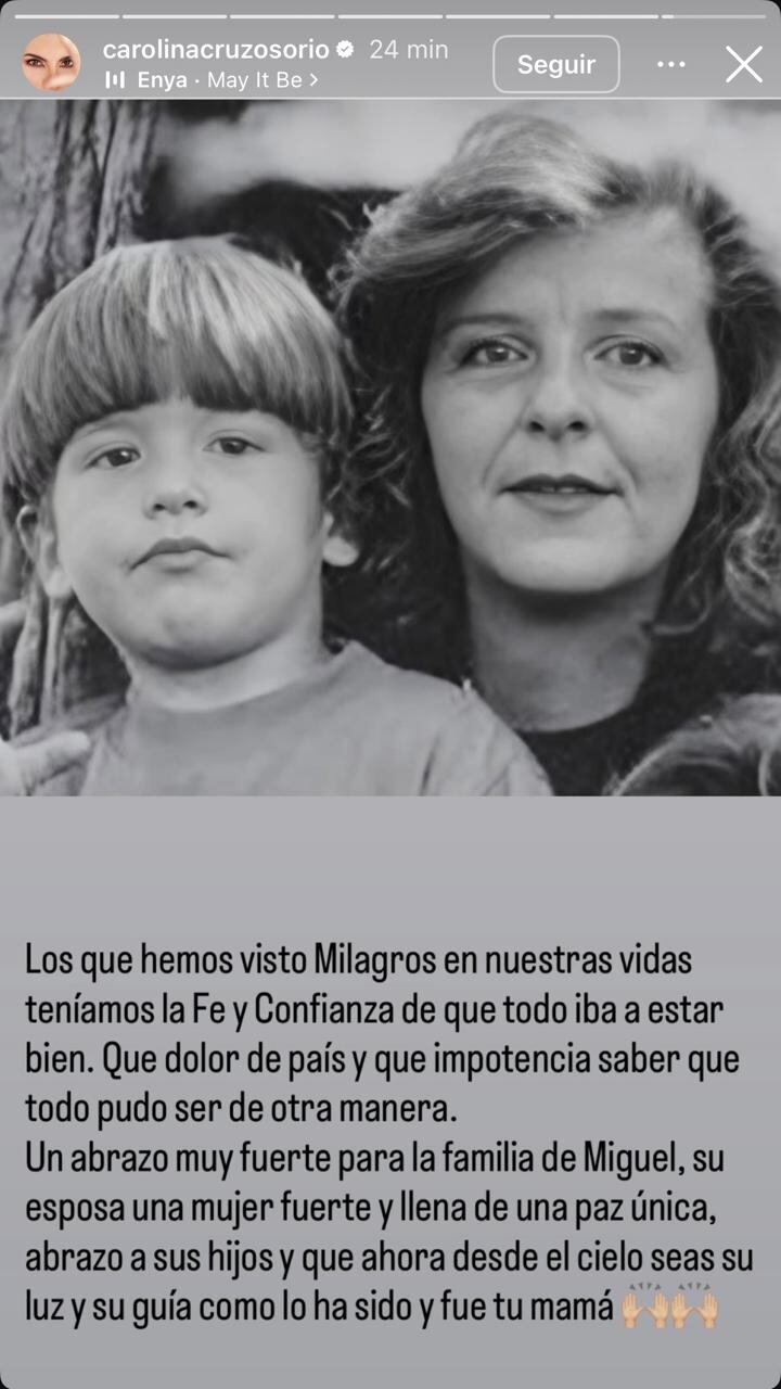 La presentadora Carolina Cruz y el actor Jose Narváez se pronunciaron sobre la muerte de Miguel Uribe.