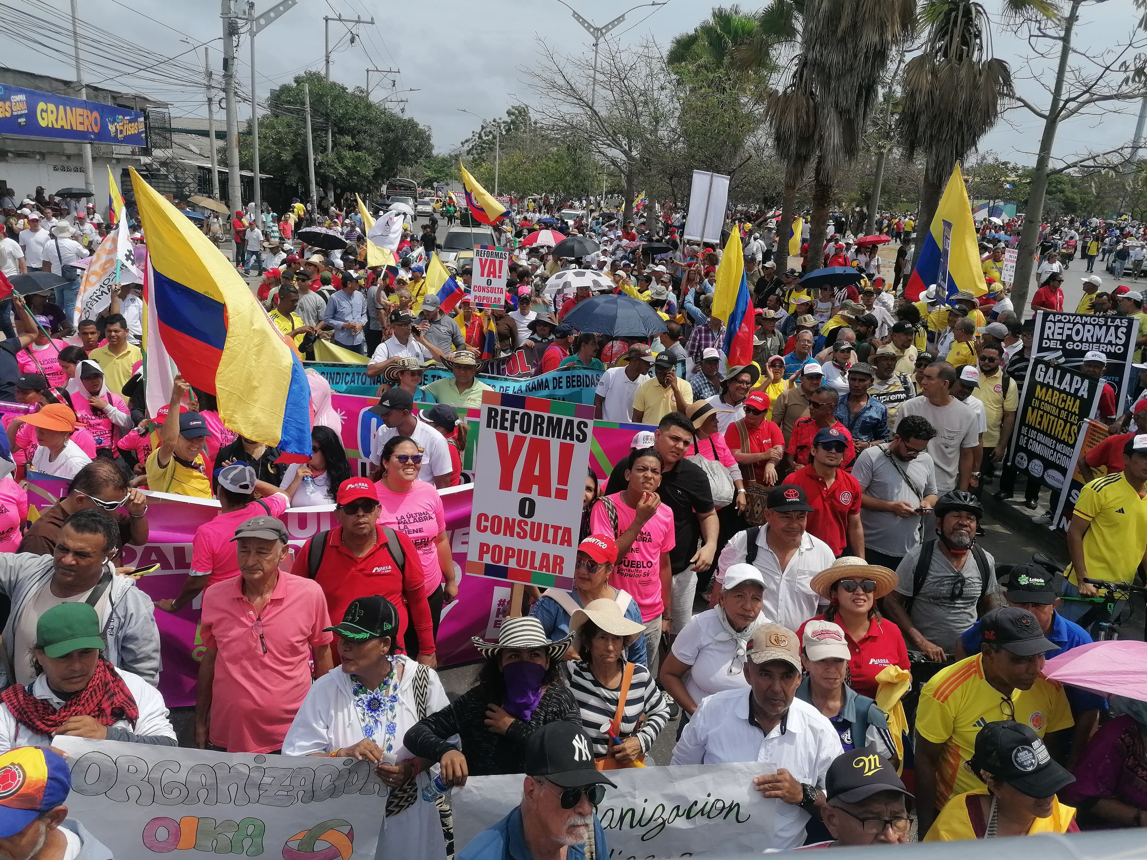 Marchas a favor de las reformas del Presidente Gustavo Petro
