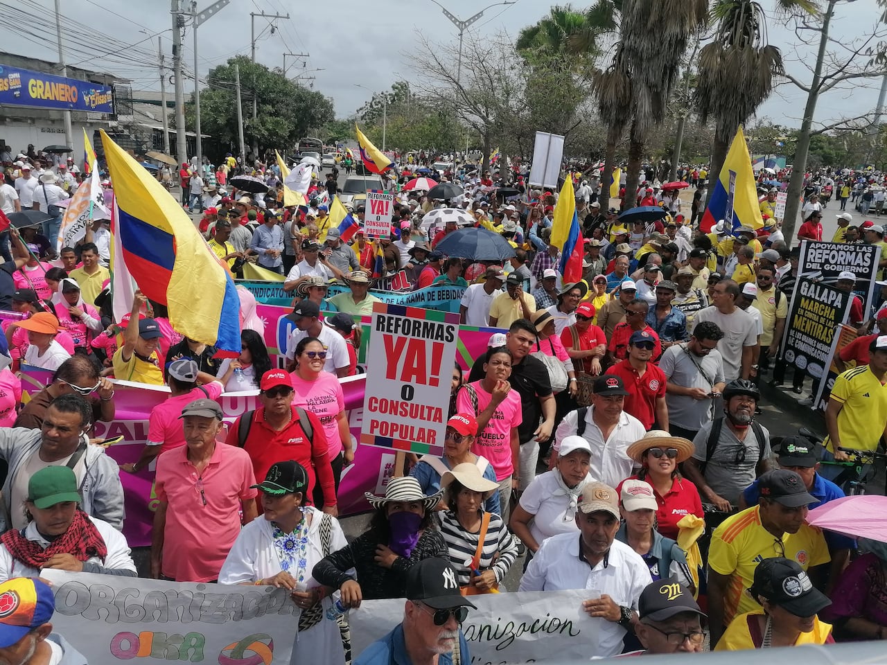 Marchas a favor de las reformas del Presidente Gustavo Petro