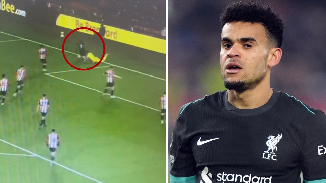 Luis Díaz pidió penal por un supuesto contacto del arquero Mark Flekken