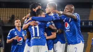 Millonarios es segundo en la tabla de posiciones con 38 unidades tras el Deportes Tolima que es el lider de la Liga Bet Play DIMAYOR tras 18 juegos.