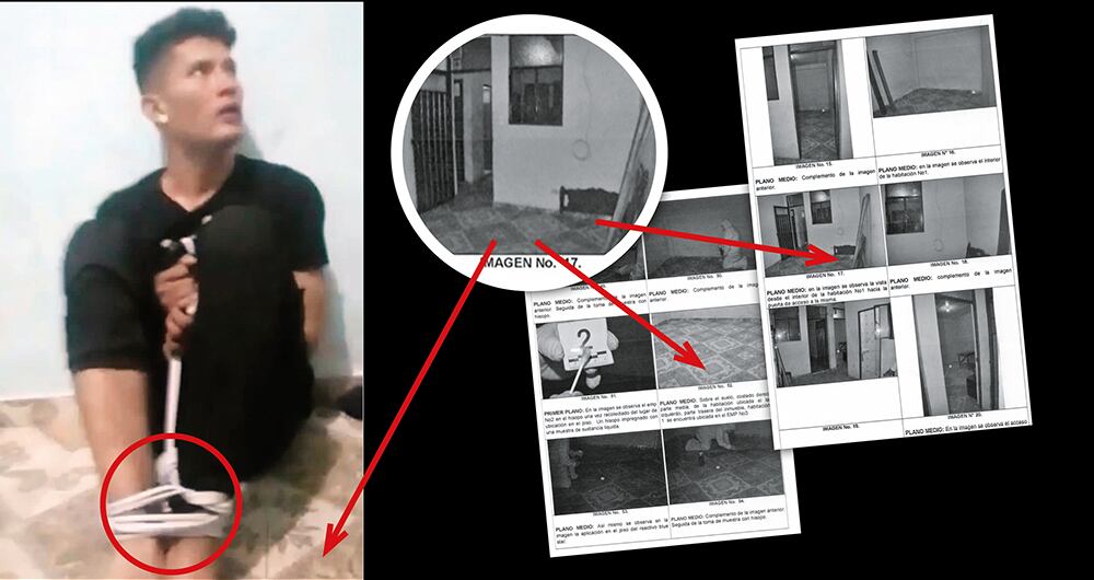    La Fiscalía y la Policía adelantaron una inspección judicial a esta casa de torturas y encontraron las pruebas de un asesinato. Con luces forenses hallaron la sangre de la víctima en el piso. 