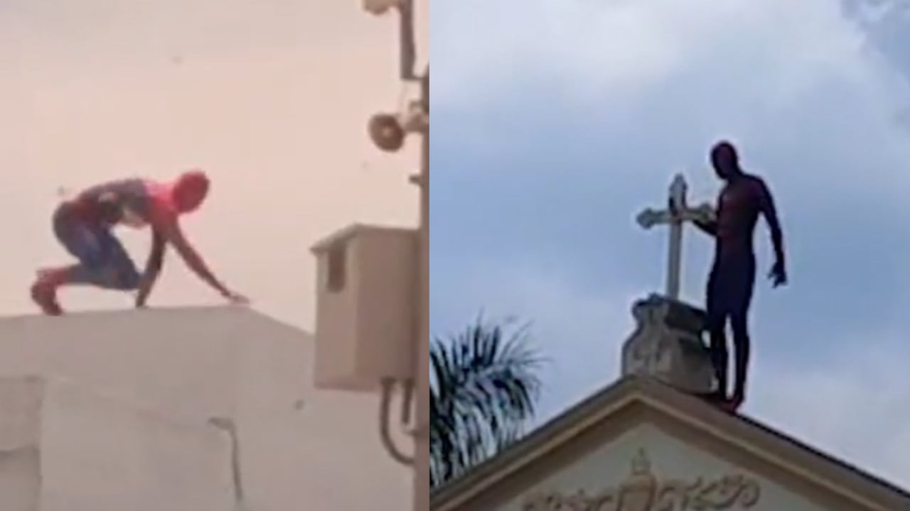 Imágenes del 'Hombre Araña' en Sabanalarga, Atlántico.